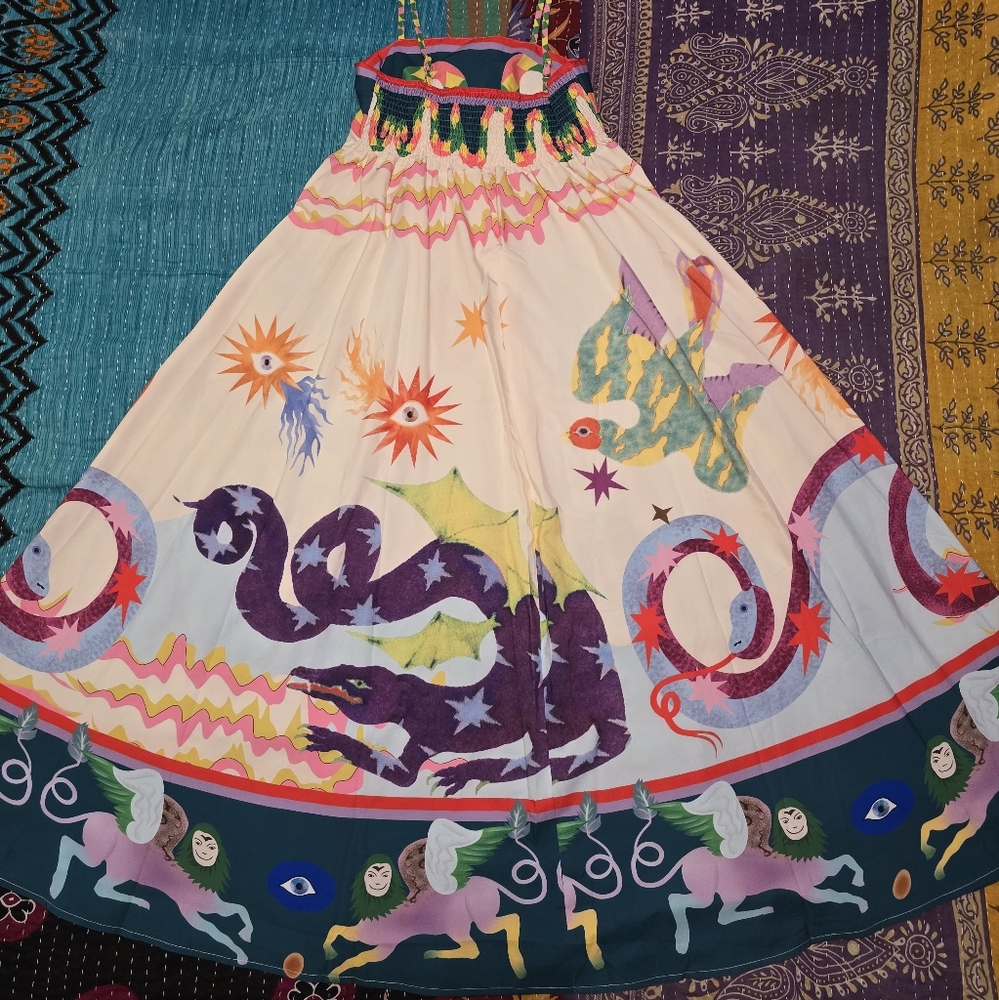 Graphic Print Sleeveless Maxi Sundress - Picture 4 of 4